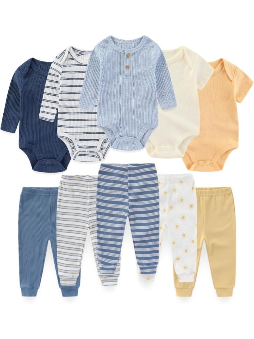 Adorable Baby Bodysuit & Pant Set for Boys & Girls - Soft Cotton Outfit